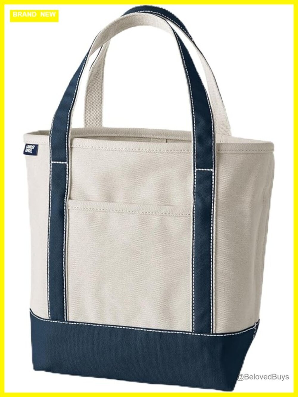 Canvas Tote Bag with 5 Pockets and Key Strap